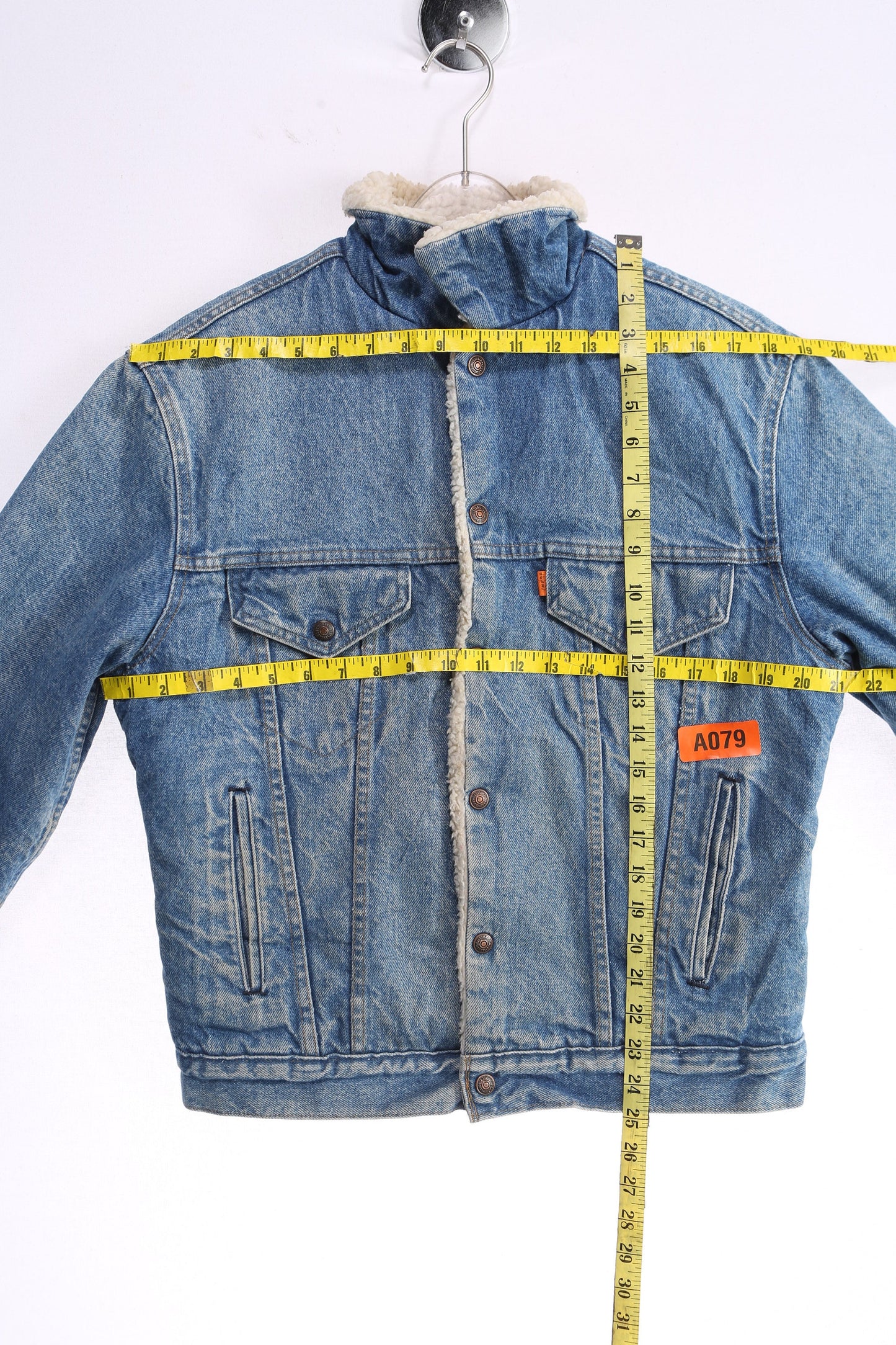 Vintage Levi's Blue Denim Sherpa - Estimated Era 1970's - 1980's