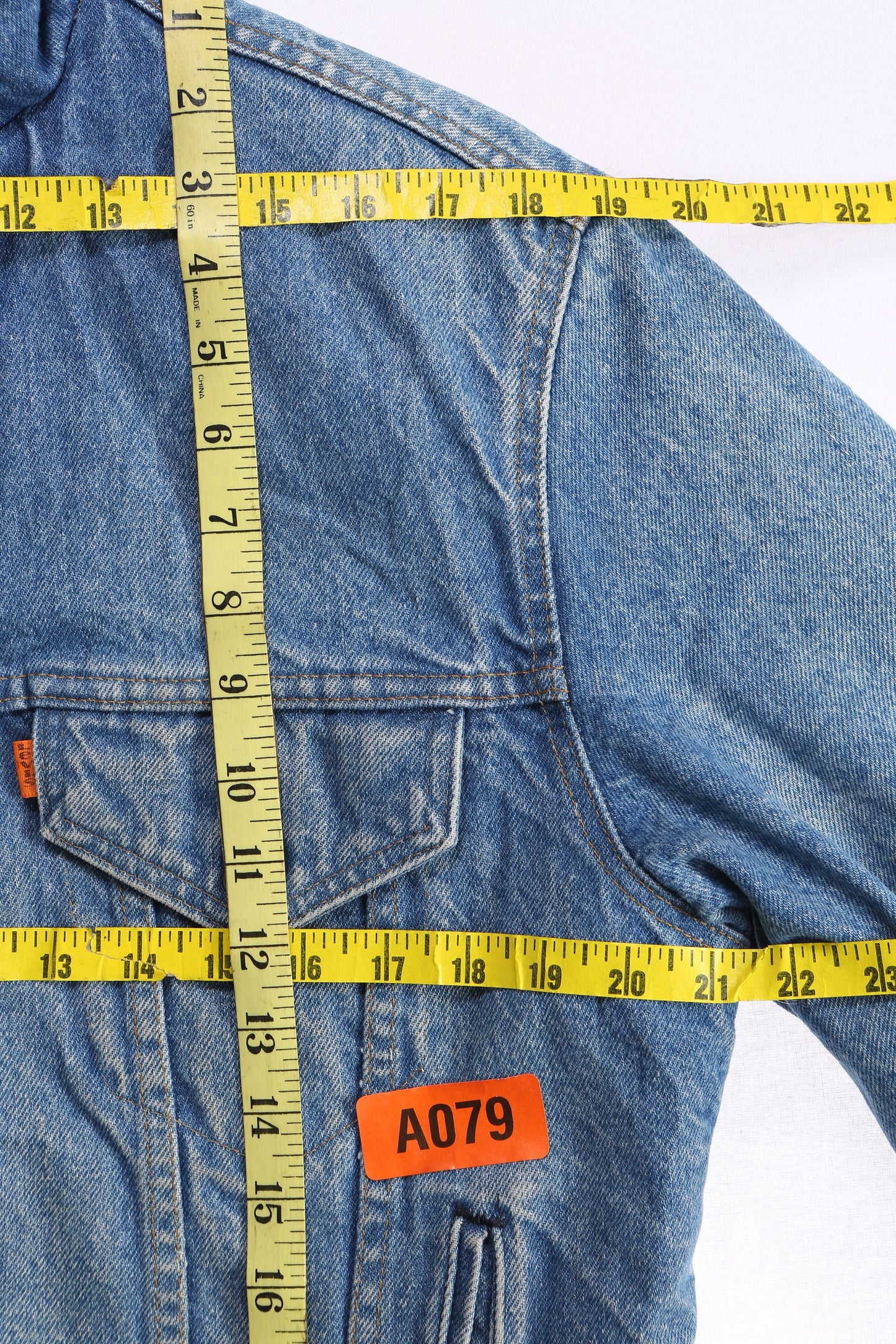 Vintage Levi's Blue Denim Sherpa - Estimated Era 1970's - 1980's