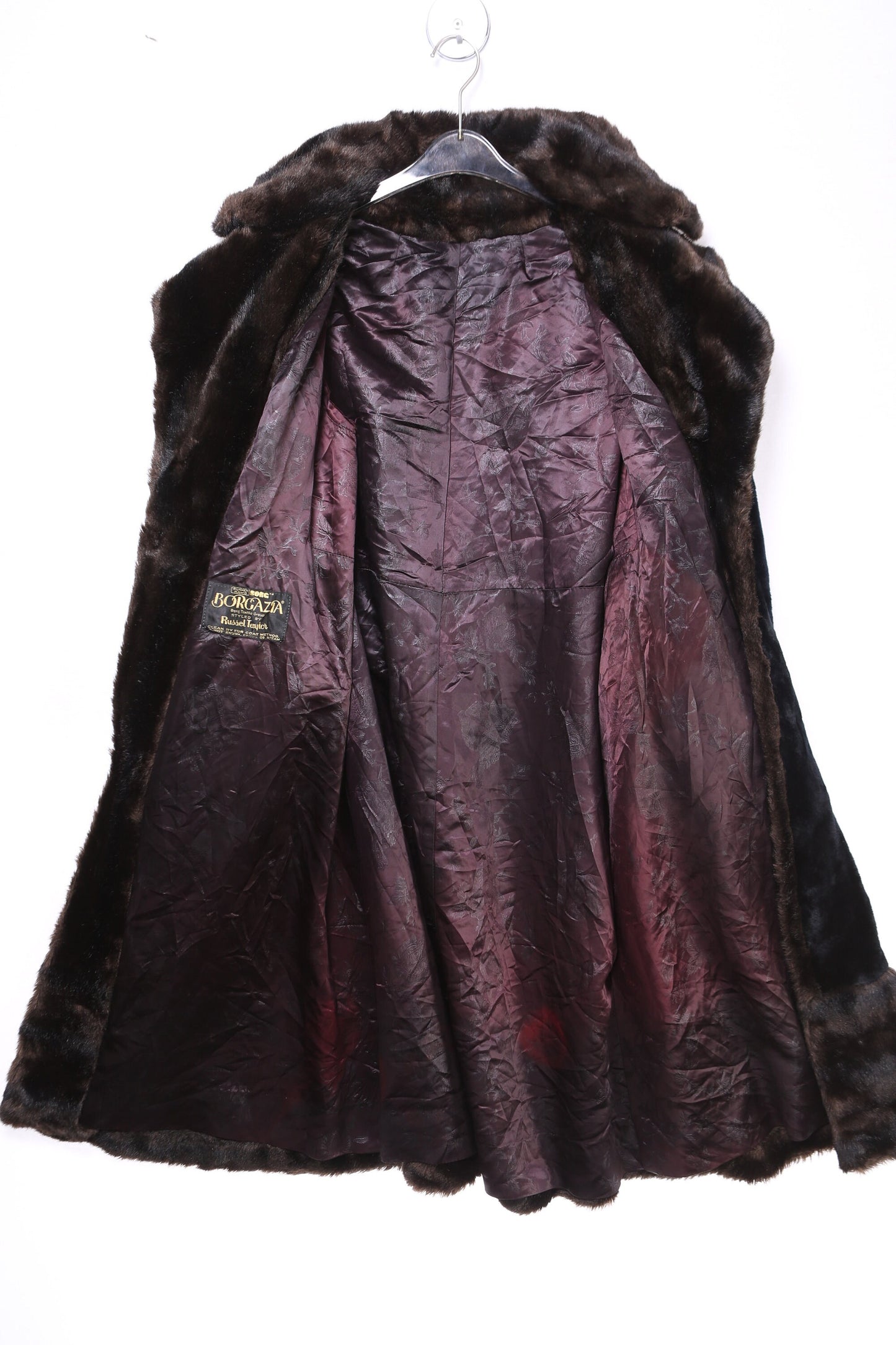 Vintage Women Black Faux Fur Coat by Borgacia - Estimated Era 1970's - 1980's