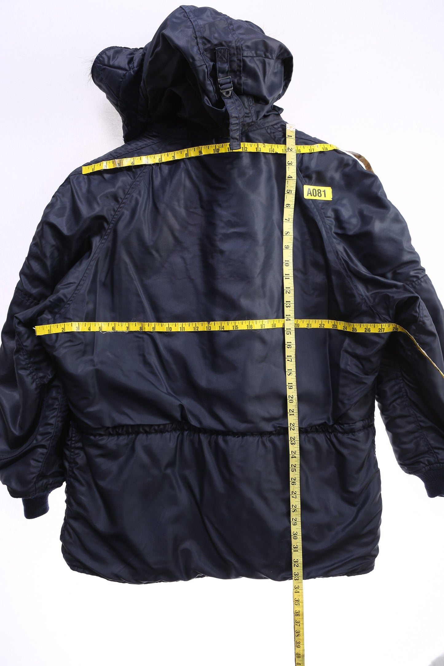 Vintage N-3A Blue USAF Parka with Fur Hood Seam - Estimated Era 1970's - 1980's