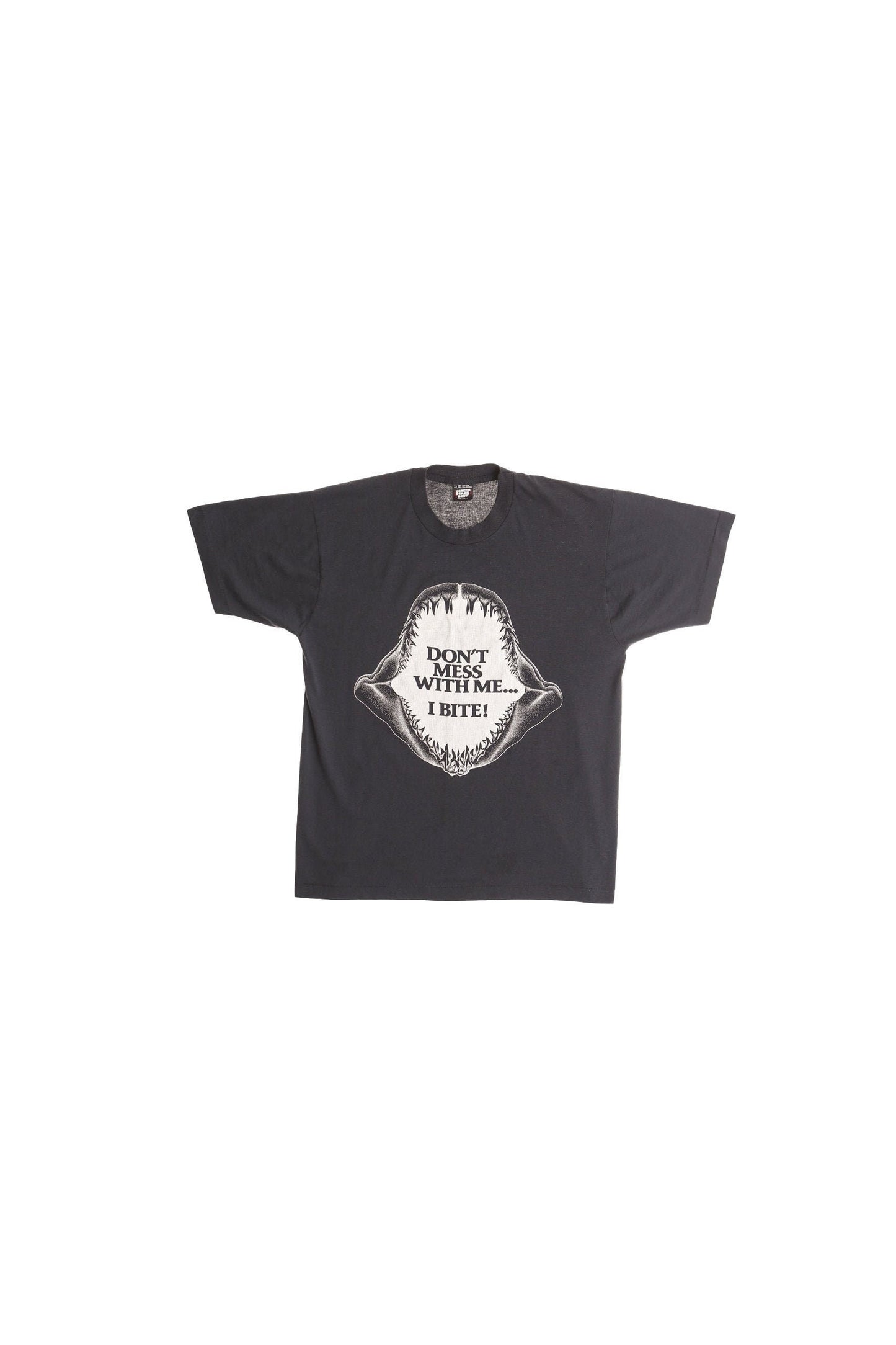 Vintage Shark Black Graphic T-shirt - Estimated Era 1980's - 1990's