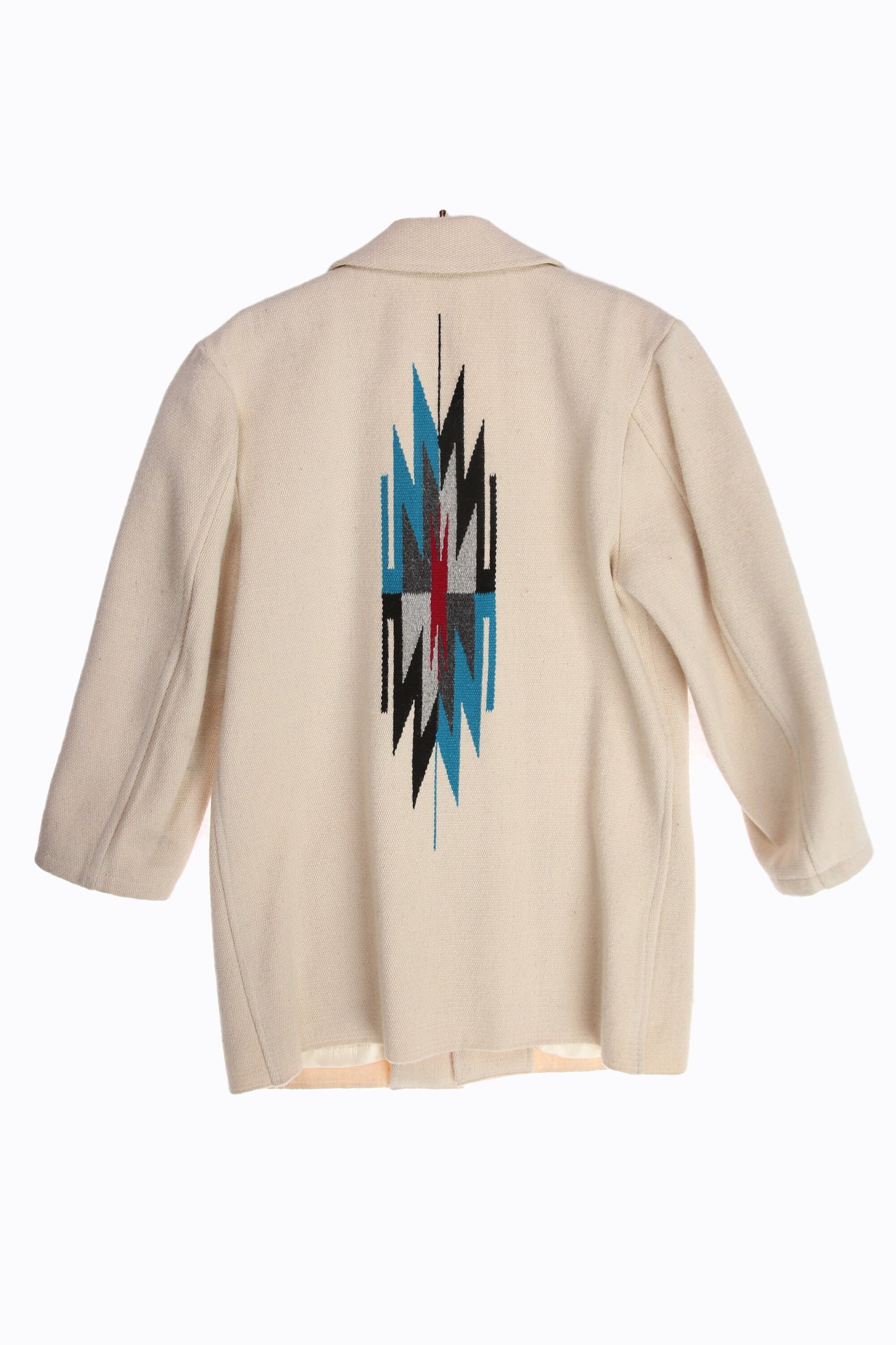 Vintage Men's Tribal Jacket by Ortega's Chimayo - 100% All Wool - Hand Woven - Estimated Era 1970's - 1980's