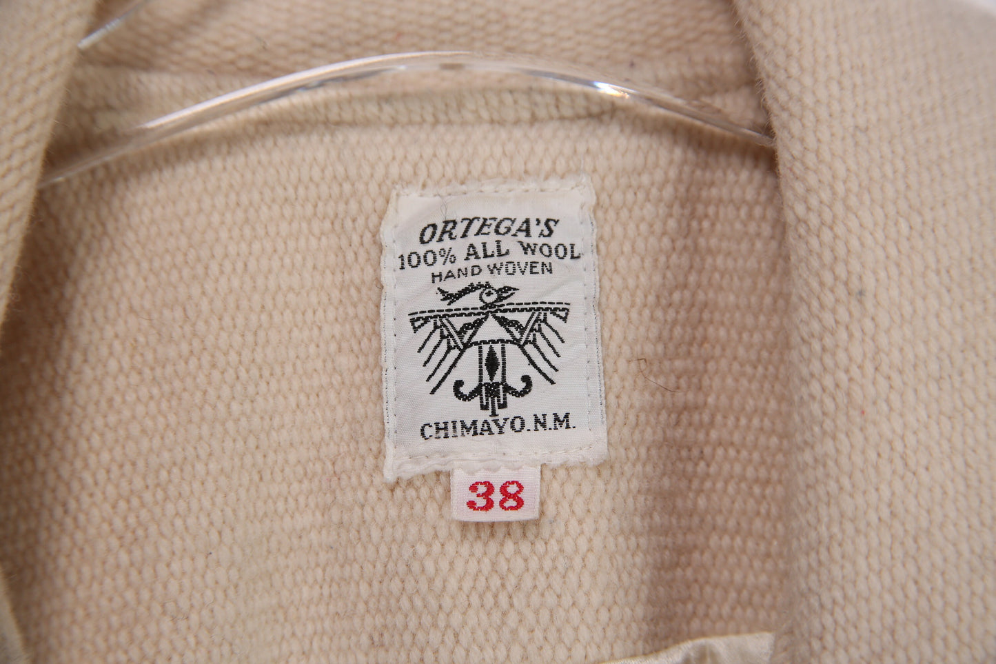 Vintage Men's Tribal Jacket by Ortega's Chimayo - 100% All Wool - Hand Woven - Estimated Era 1970's - 1980's