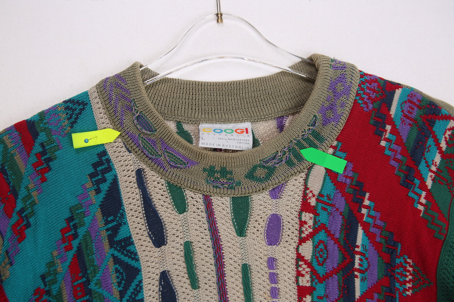 Vintage COOGI Gray Crew Neck Sweater - Estimated Era 1990's - Y2K