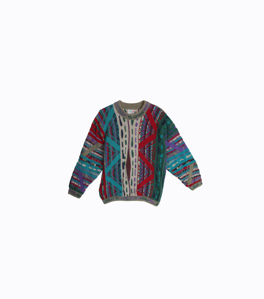 Vintage COOGI Gray Crew Neck Sweater - Estimated Era 1990's - Y2K