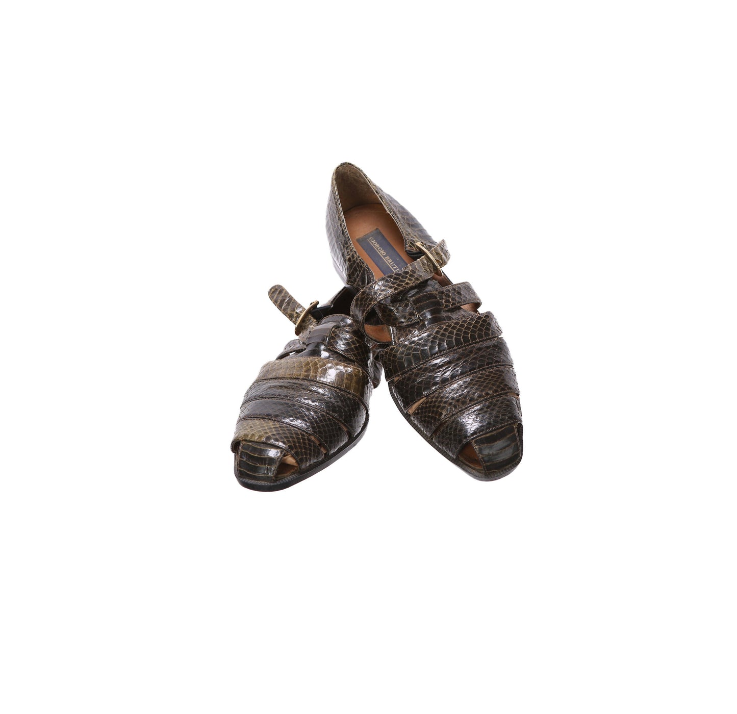 Men's Snakeskin Casual Leather Sandals by Giorgio Brutini