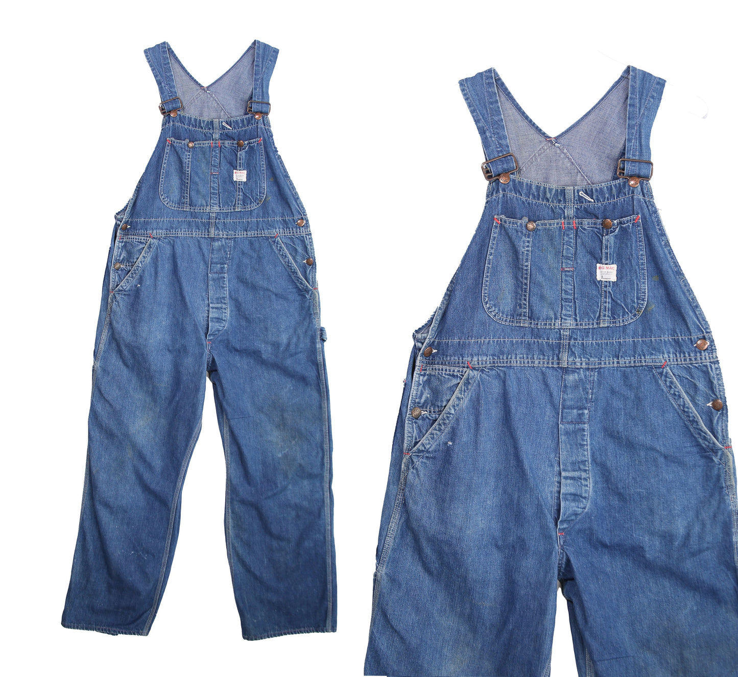 Vintage Big Mac Blue Denim Overalls - Union Made - Estimated Era 1960's - 1970's