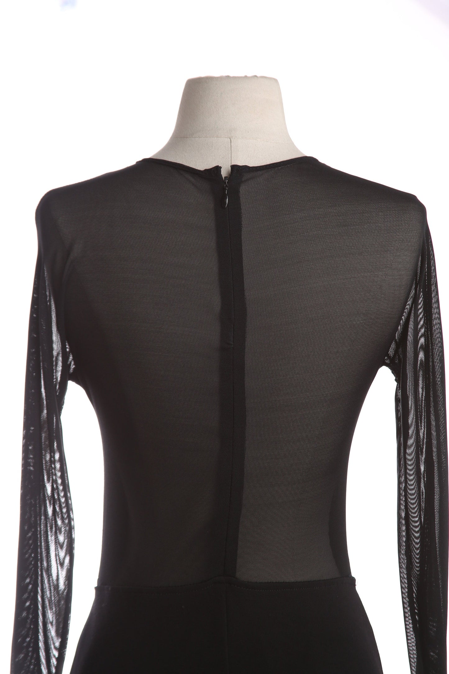 90s Black Evening Dress with Golden Button Front Details