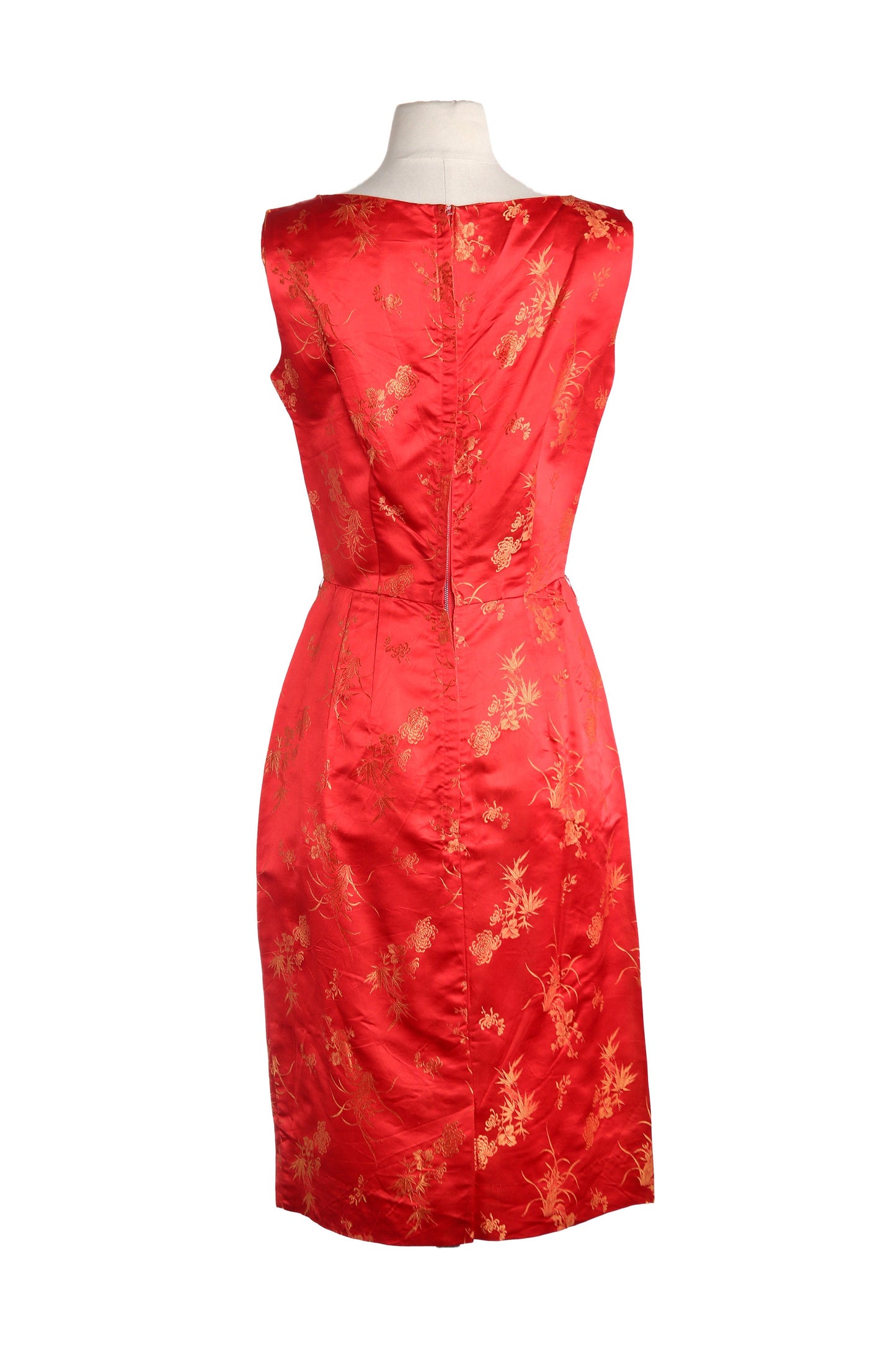 50s Women Red Brocade Casual Dress by Mr, L of California