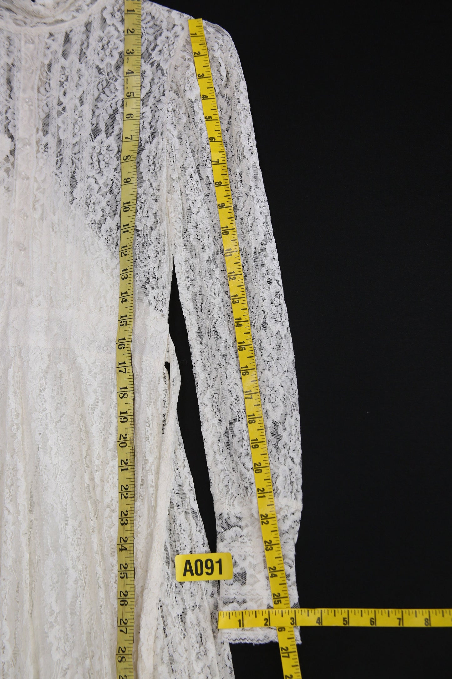 Vintage White Lace Long Prairie Dress