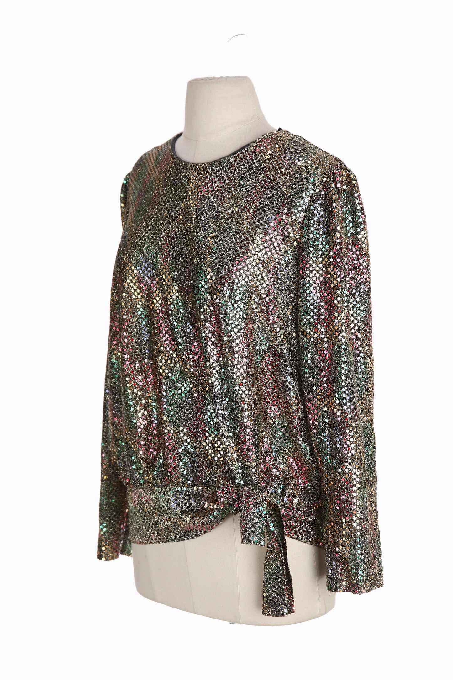Vintage Women Metallic Blouse by Another Thyme - Estimated Era 1980's