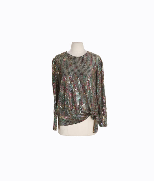 Vintage Women Metallic Blouse by Another Thyme - Estimated Era 1980's
