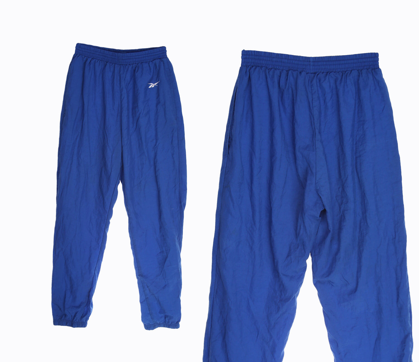 Vintage Blue Windbreaker Pants by Reebok - Estimated Era 1990's - Y2K
