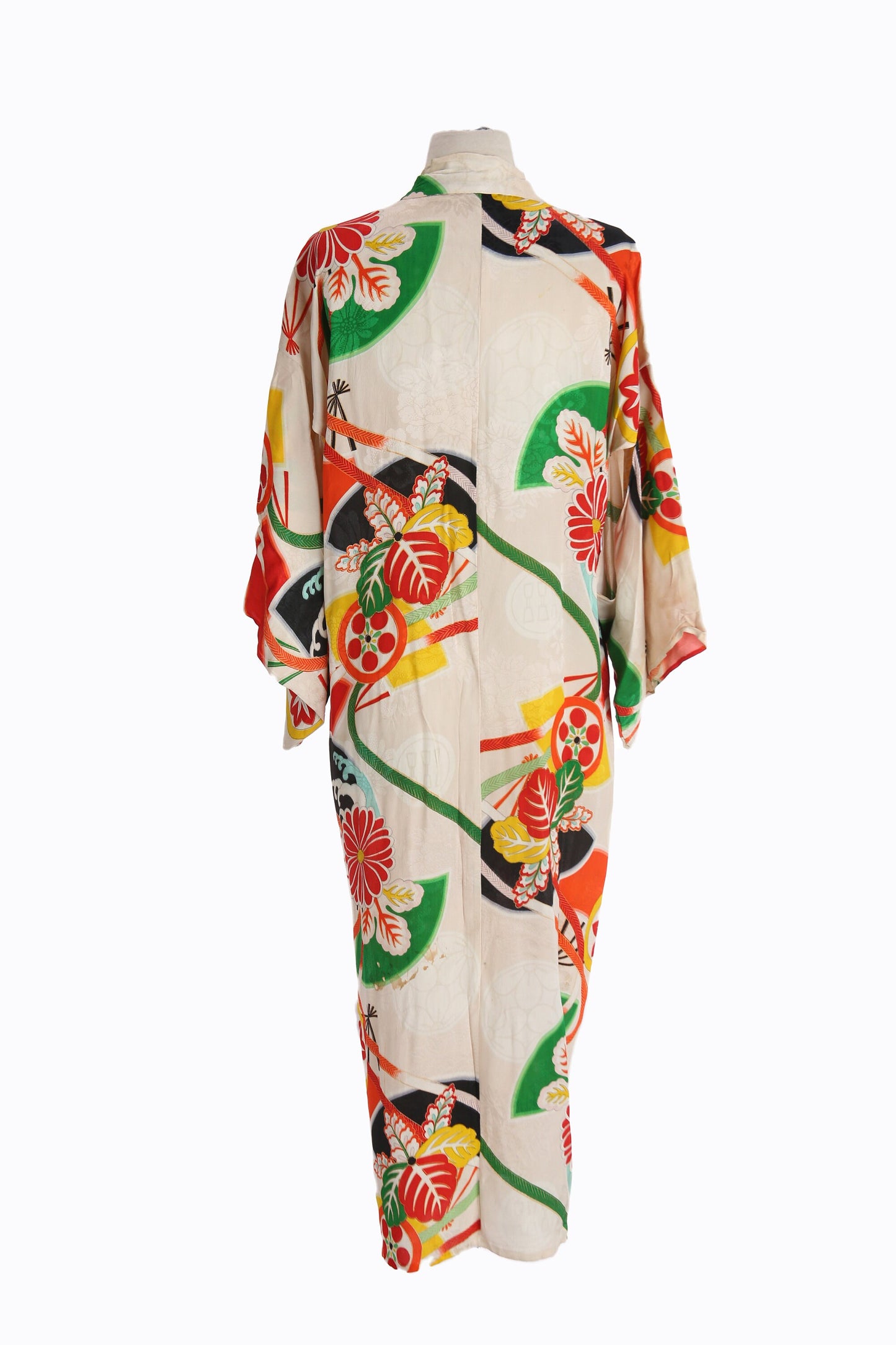 Vintage Kimono Robe with Flora Print Designs - Estimated Era 1970's - 1980's