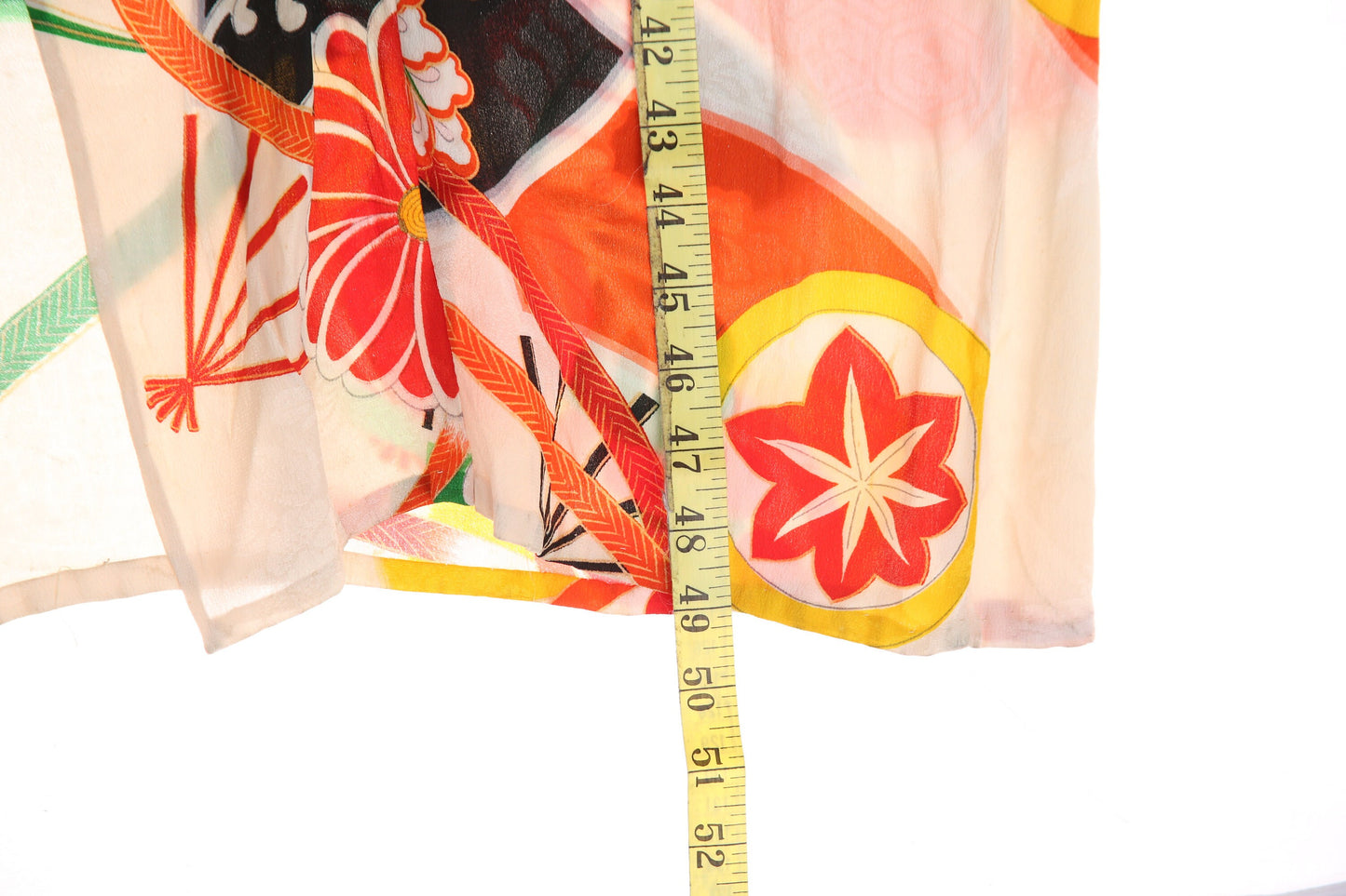 Vintage Kimono Robe with Flora Print Designs - Estimated Era 1970's - 1980's