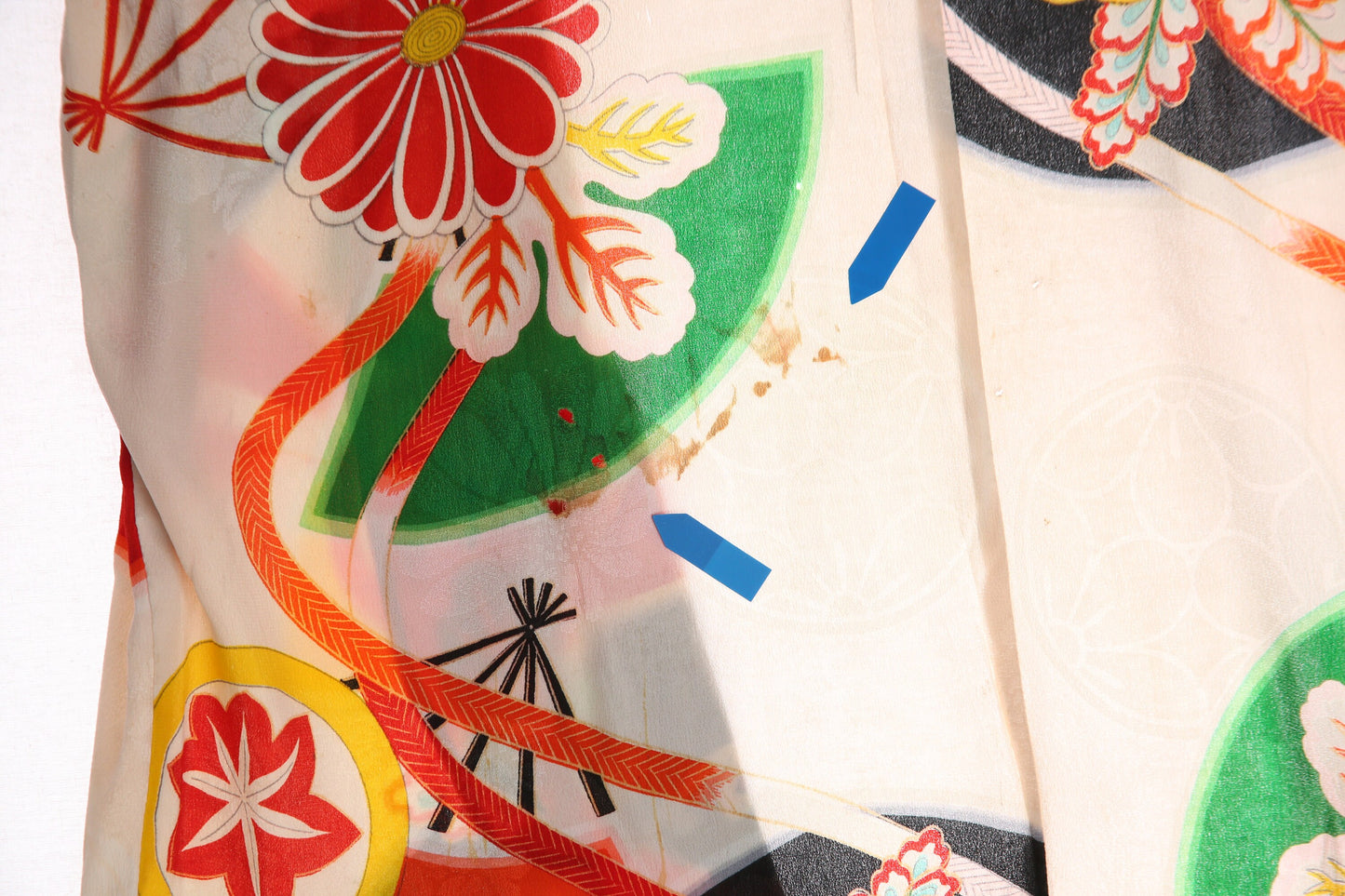 Vintage Kimono Robe with Flora Print Designs - Estimated Era 1970's - 1980's