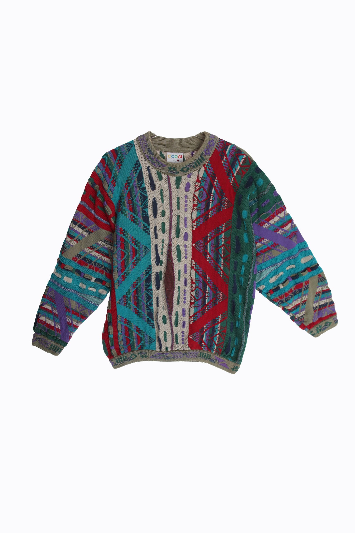 Vintage COOGI Gray Crew Neck Sweater - Estimated Era 1990's - Y2K