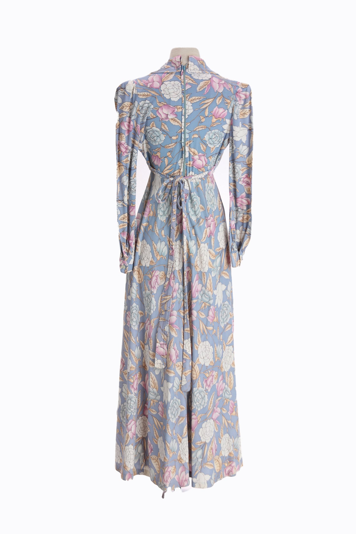 70s Women Floral Print Long Dress
