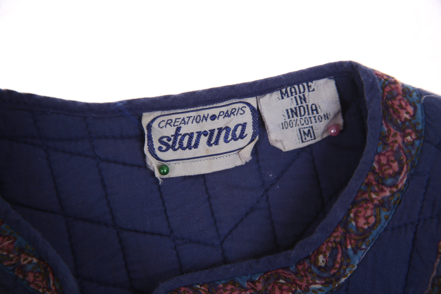 Vintage Boho Floral Print Purple Indian Dress by Starina - Estimated Era 1970's - 1980's