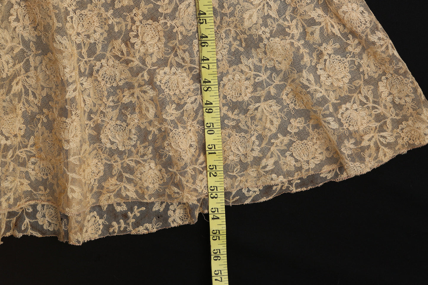 Vintage Nightgown Slip Dress with Floral Lace Desings - Estimated Era 1940's - 19550's