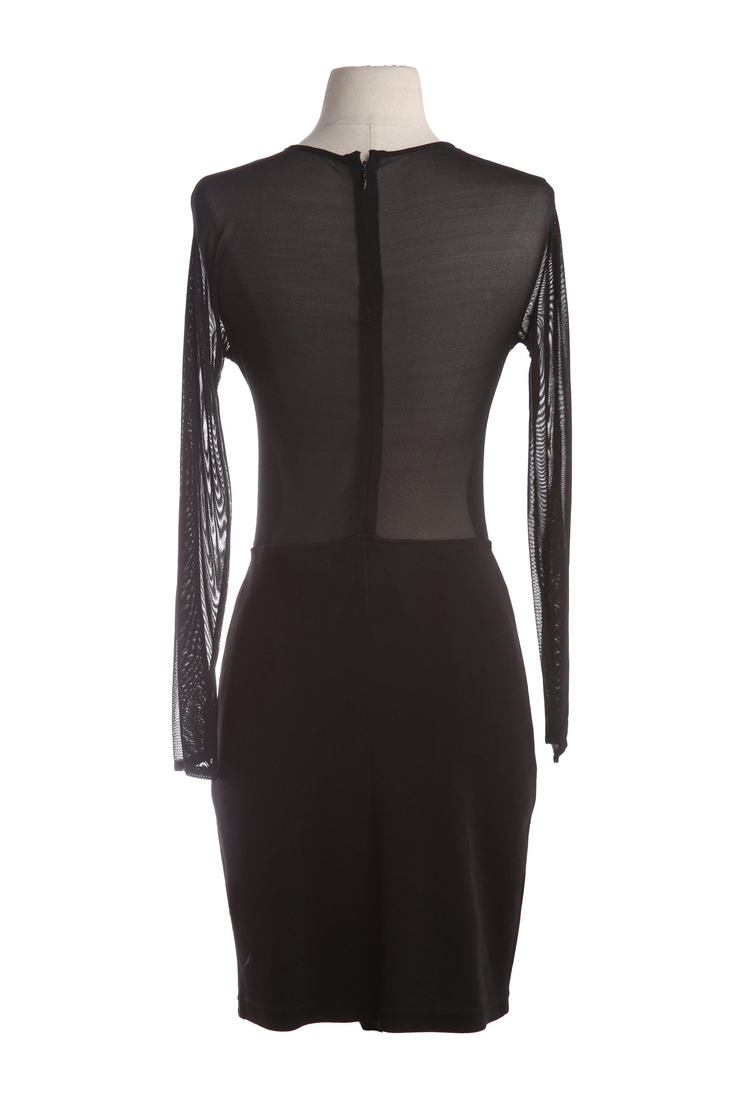 90s Black Evening Dress with Golden Button Front Details