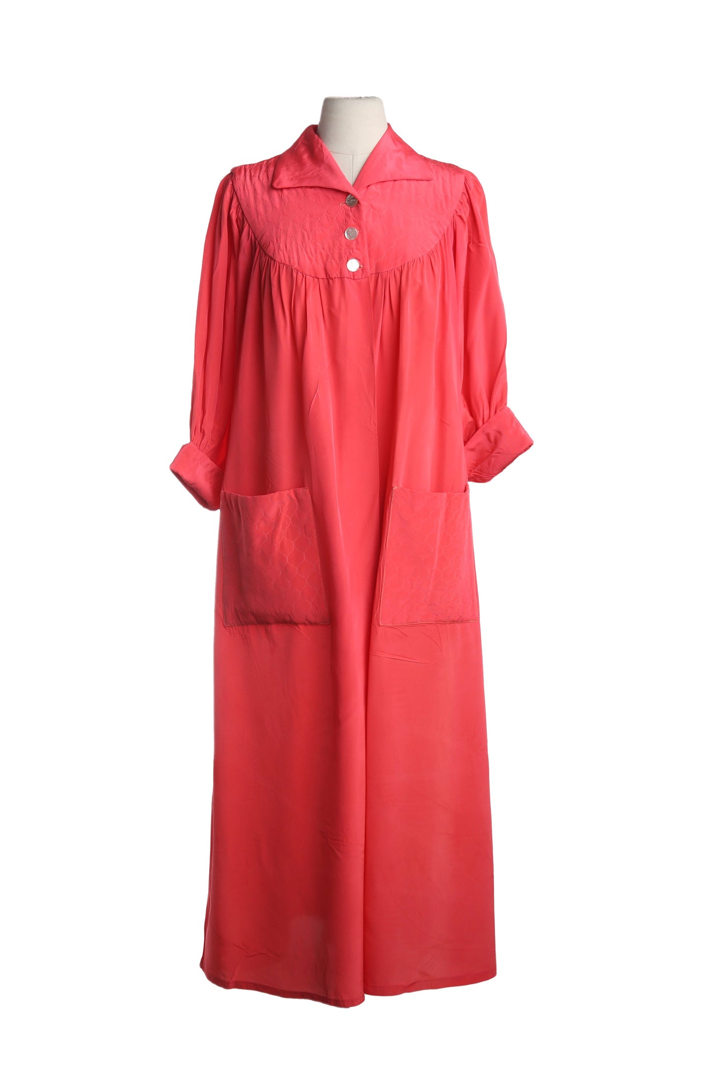 Vintage Red Blouson Dress - Estimated Era 1950's - 1960's