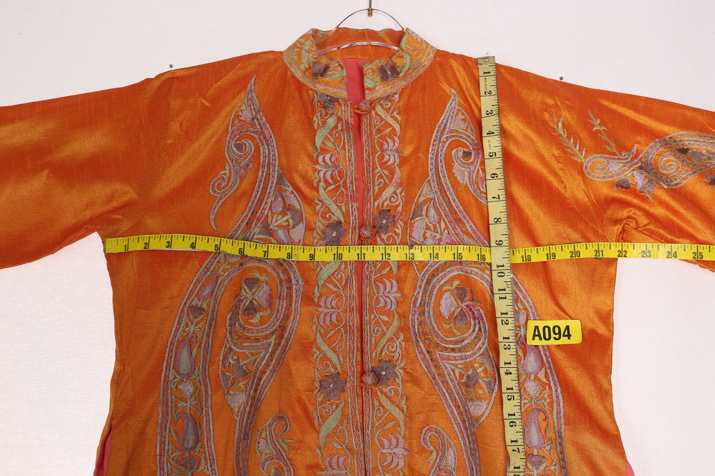 Vintage Women's Embroidered Tunic Dress Boho Ethnic Orange - Estimated Era 1970's - 1980's