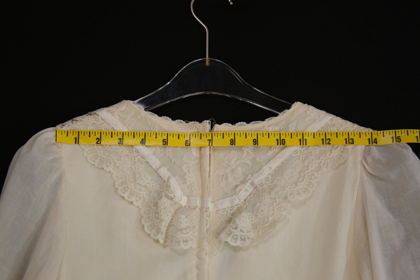 Vintage Prairie Dress with Lace Collar Details Western Boho - Estimated Era 1970's - 1980's