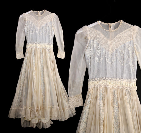 Vintage White Wedding Dress - Distressed