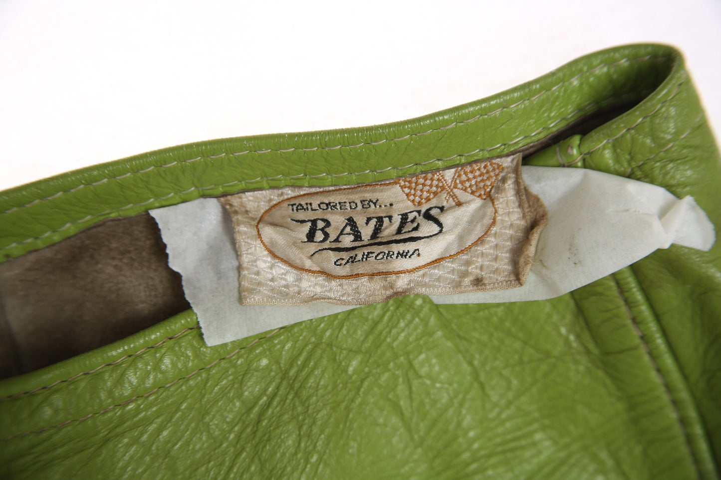 Vintage Bates Green Leather Pants - Estimated Era 1960's - 1970's