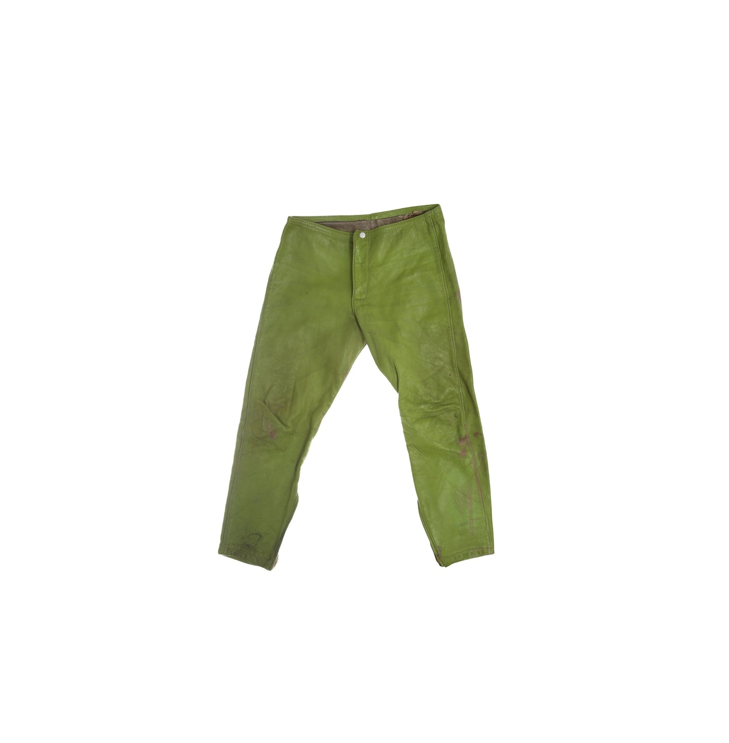 Vintage Bates Green Leather Pants - Estimated Era 1960's - 1970's