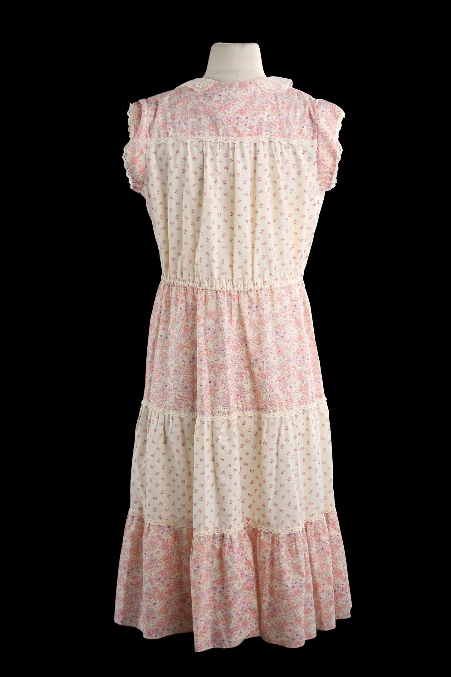 Vintage Floral Print Maxi Summer 70s Dress