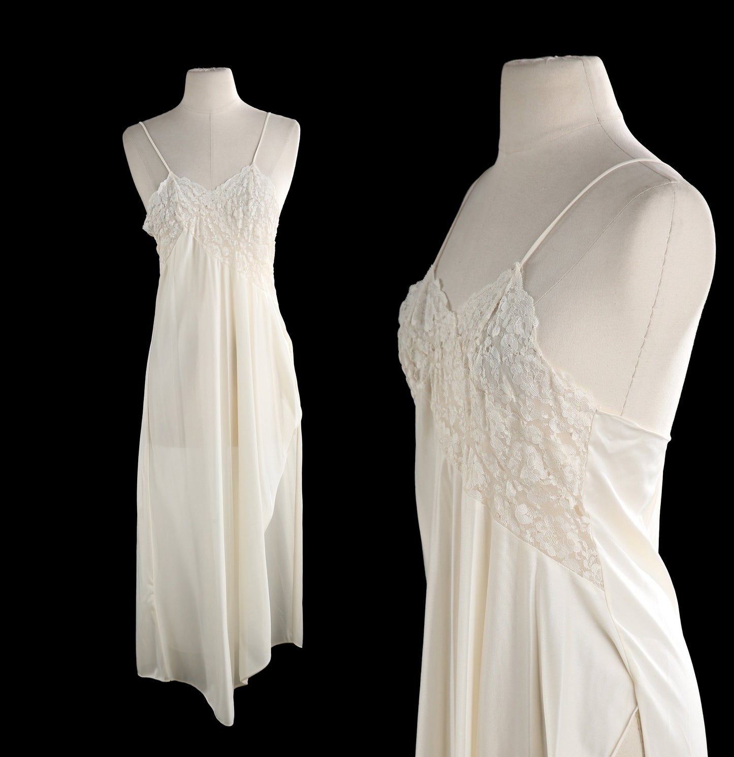 Vintage White Slip Dress - Nightgown Strap Dress