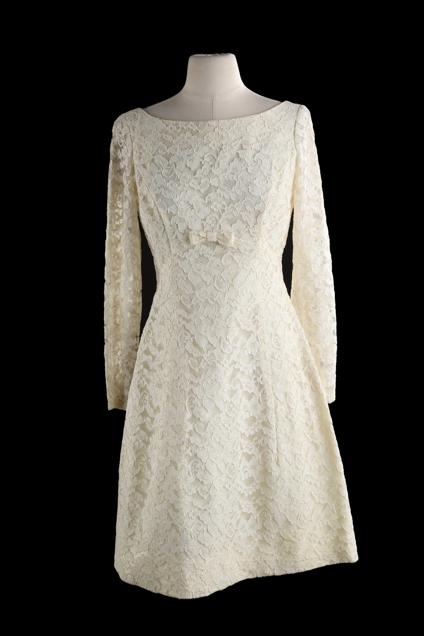 Vintage Women's White Lace Dress - 1960's - 1970's - Evening Casual Dress