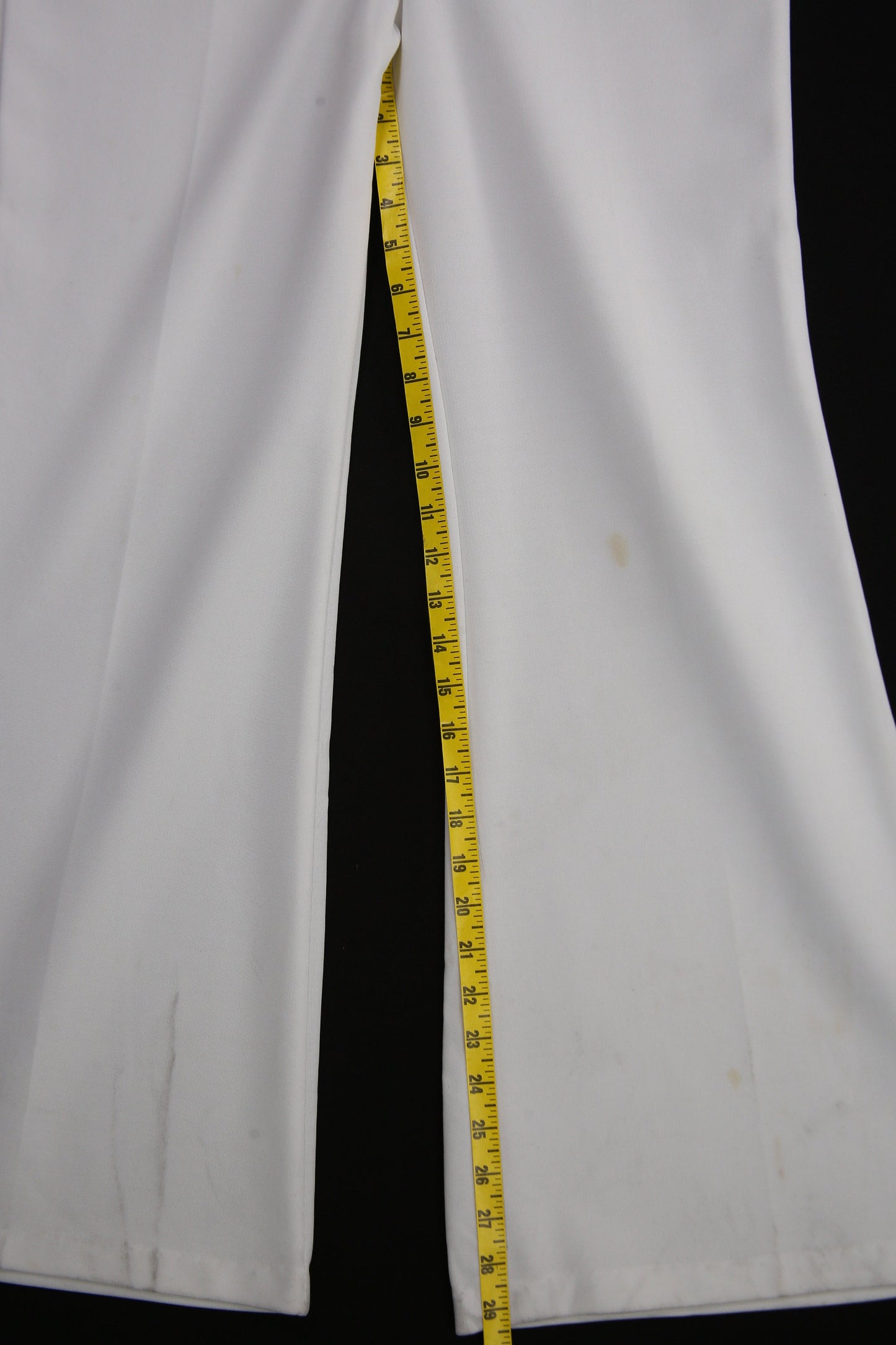 Vintage White Poly Jumpsuit with Embroidered Flower Chest Detail - Estimated Era 1970's - 1980's