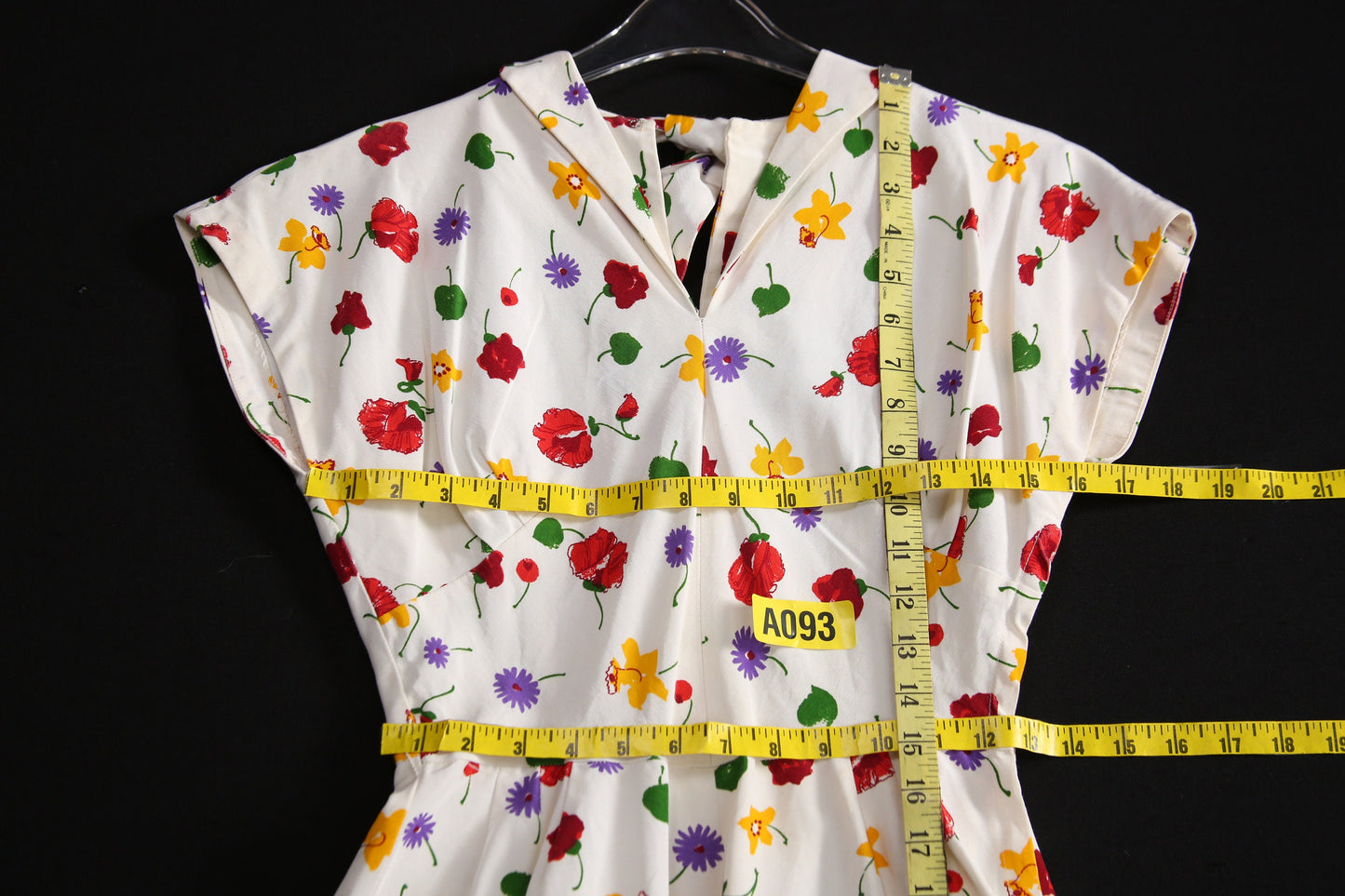 Vintage White Floral Print Casual Dress Sleeveless V Neck Fit and Flare