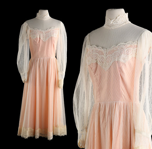 Vintage Women's Lace Prairie Dress