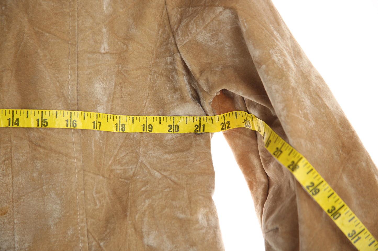 Vintage Women Beige Winter Coat with Faux Fur Collar - Estimated Era 1960's - 1970's