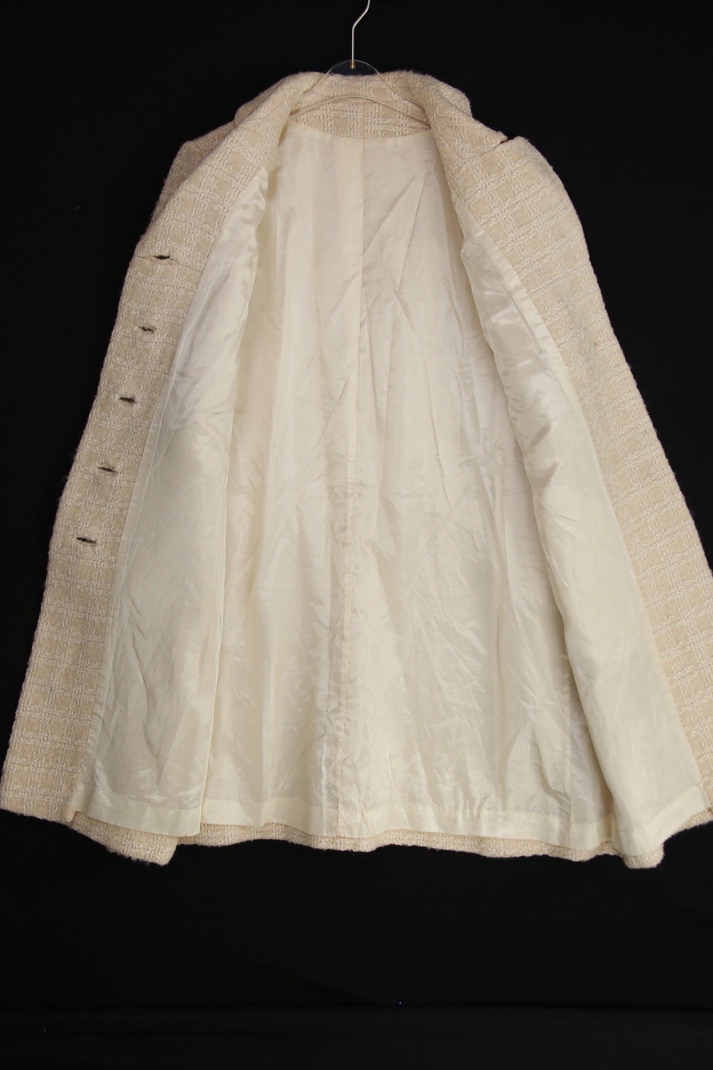 Vintage Women Off White Winter Coat - Estimated Era 1950's - 1960's