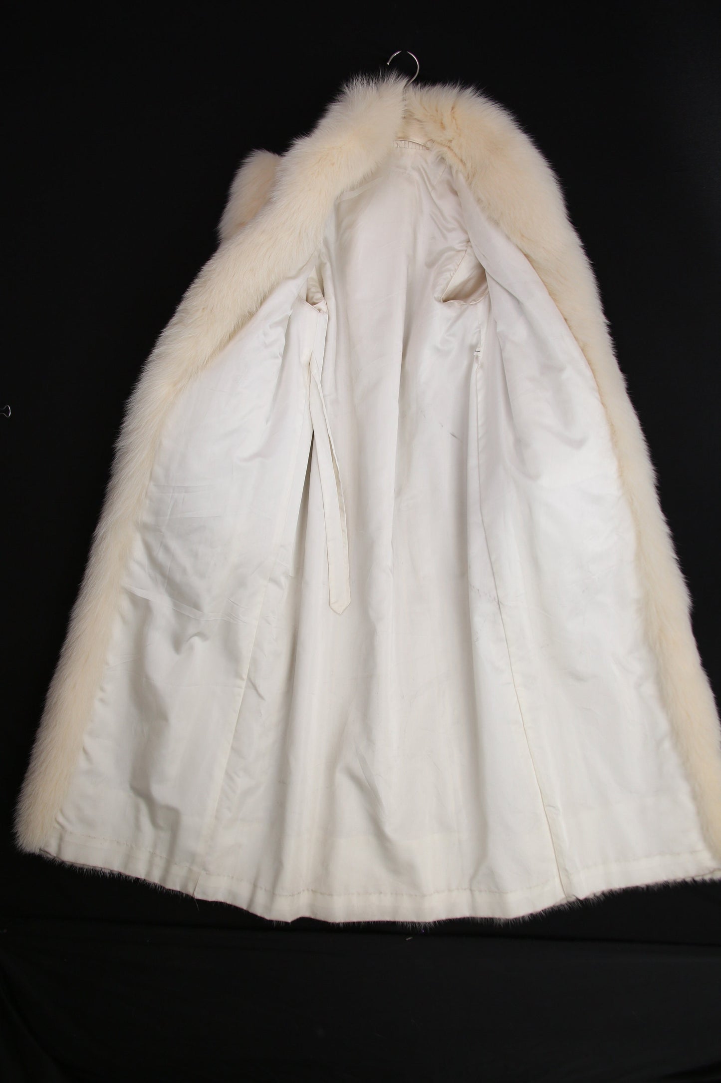 Vintage Women White Fur Coat - Estimated Era 1950's - 1970's