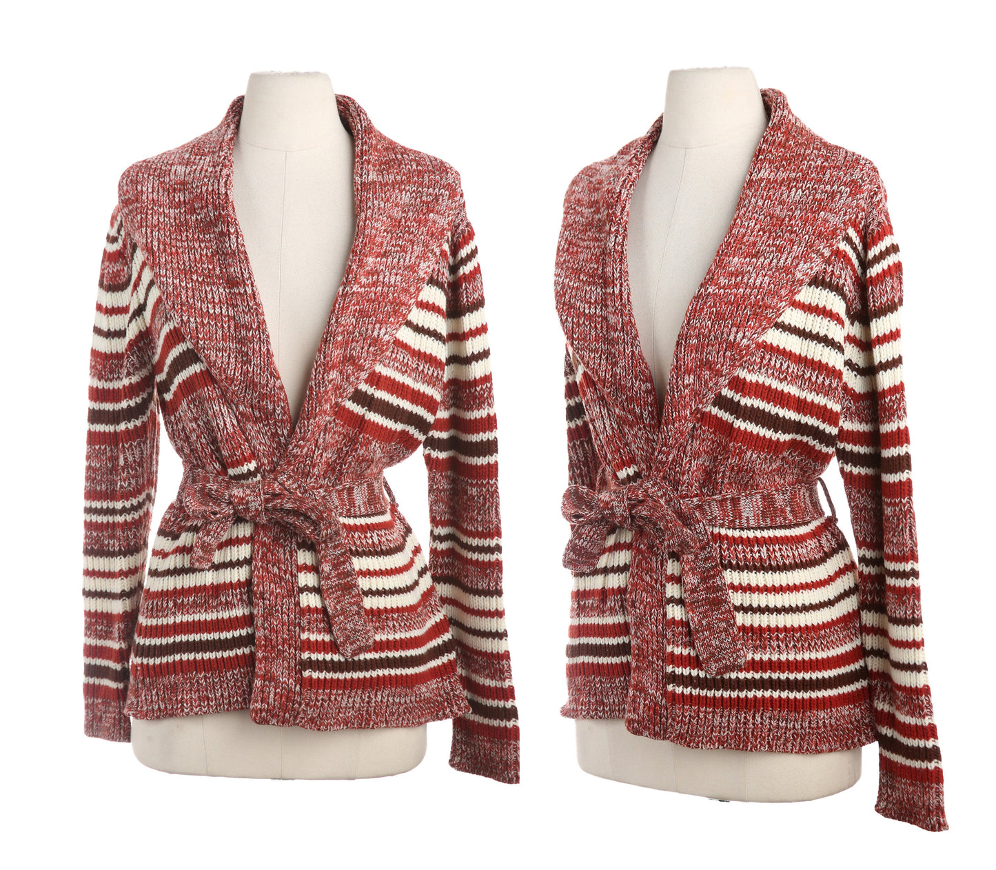 70s Women Open Sweater with Waist Belt by San Angelo - Made in Korea