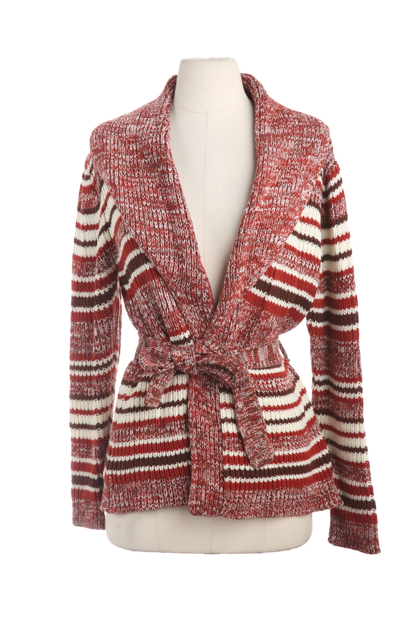 70s Women Open Sweater with Waist Belt by San Angelo - Made in Korea