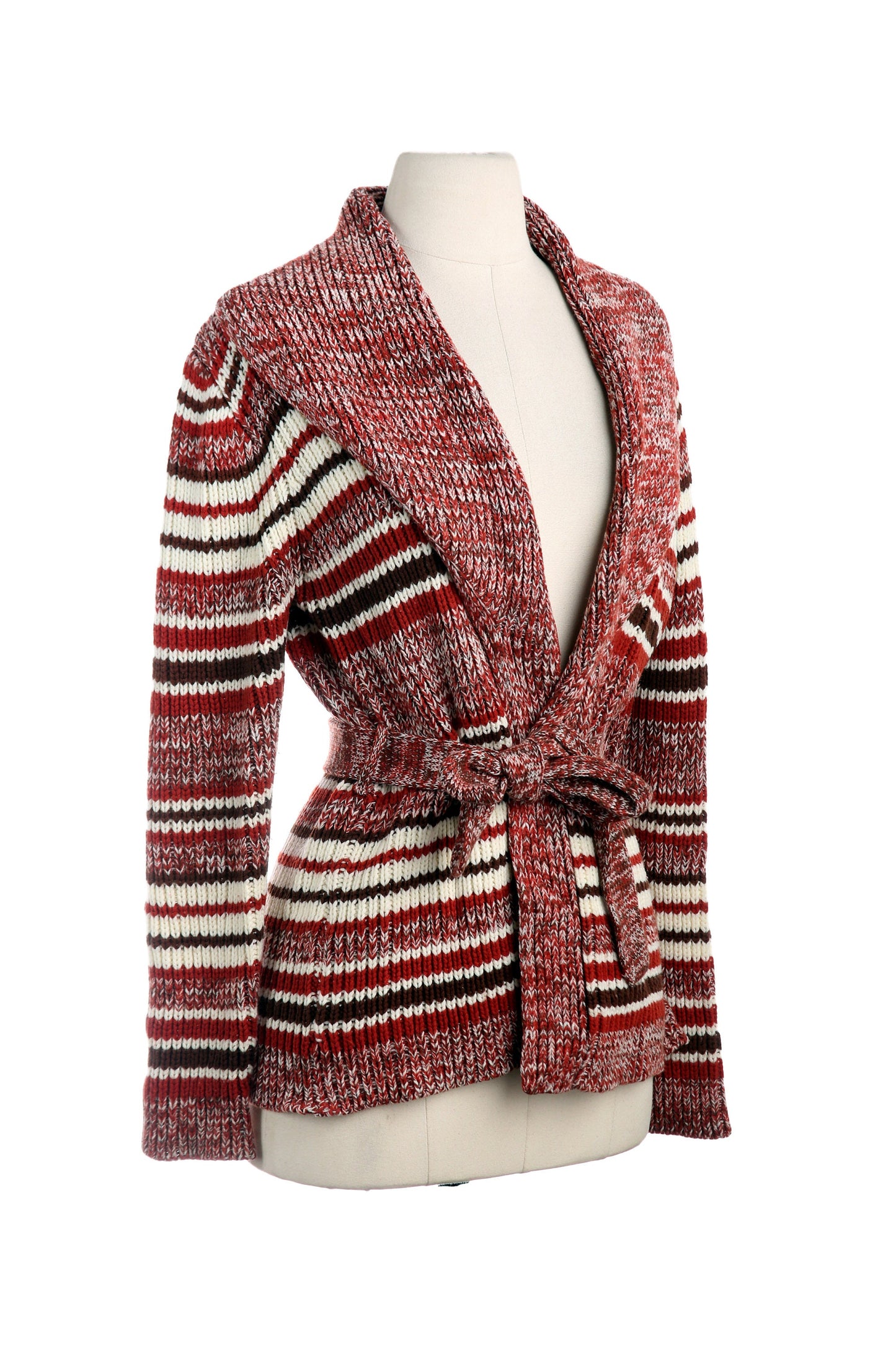 70s Women Open Sweater with Waist Belt by San Angelo - Made in Korea