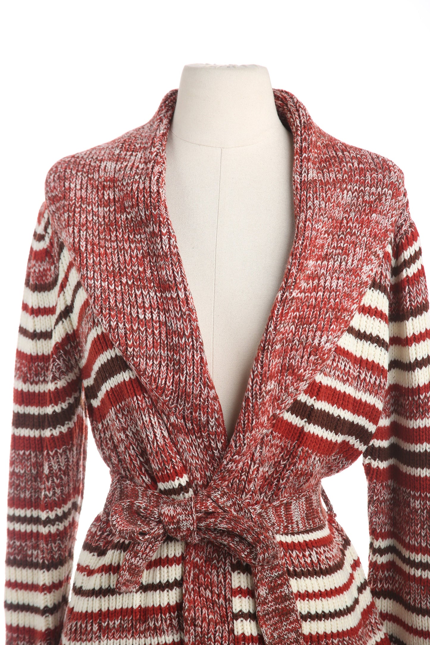 70s Women Open Sweater with Waist Belt by San Angelo - Made in Korea