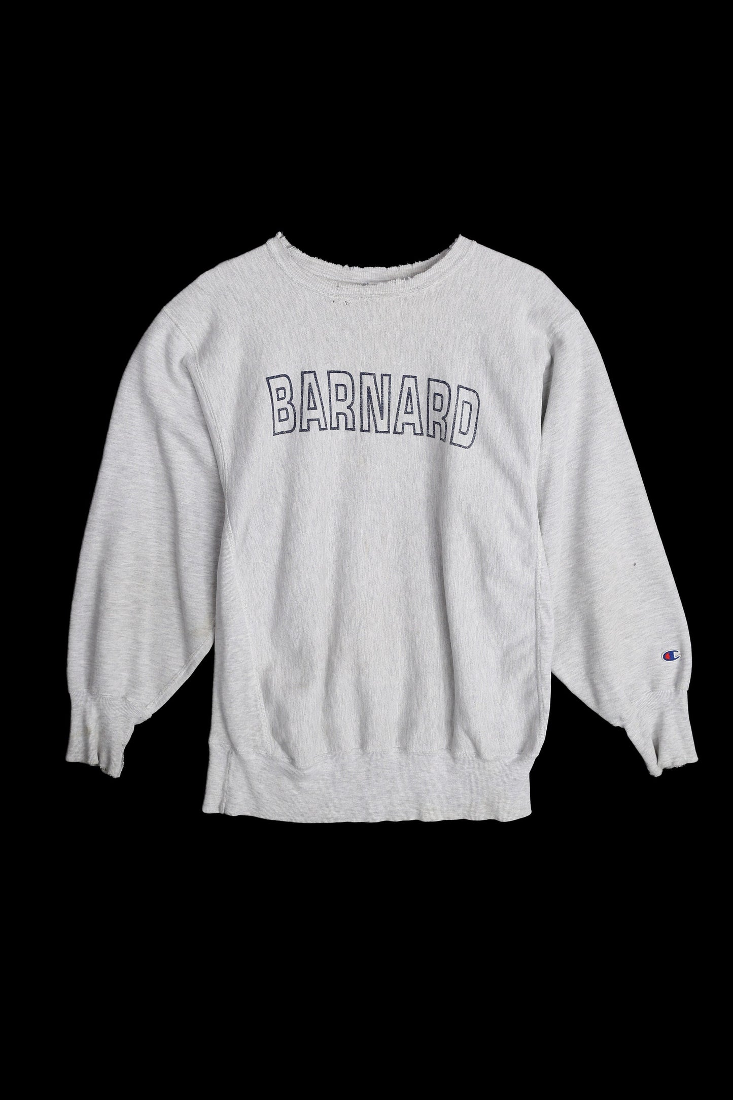 Vintage Gray Champion Crew Neck Sweatshirt with Barnard Print - Estimated Era 1980's - 1990's