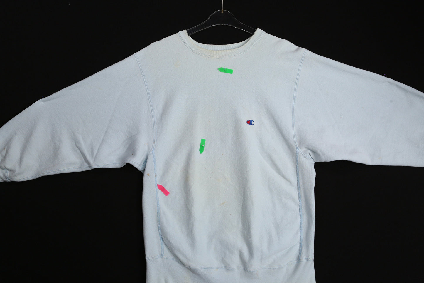 Vintage Light Blue Champion Crew Neck Sweatshirt - Estimated Era 1980's - 1990's