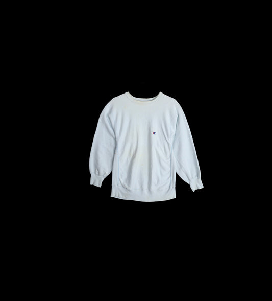 Vintage Light Blue Champion Crew Neck Sweatshirt - Estimated Era 1980's - 1990's