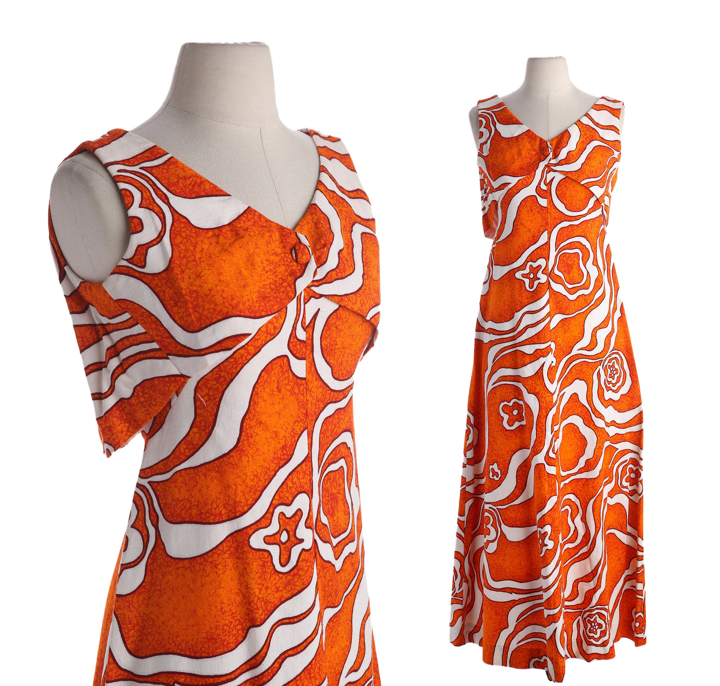 Vintage Hawaiian Dress by Sears Hawaiian Fashions - Estimated Era 1960s - 1970s