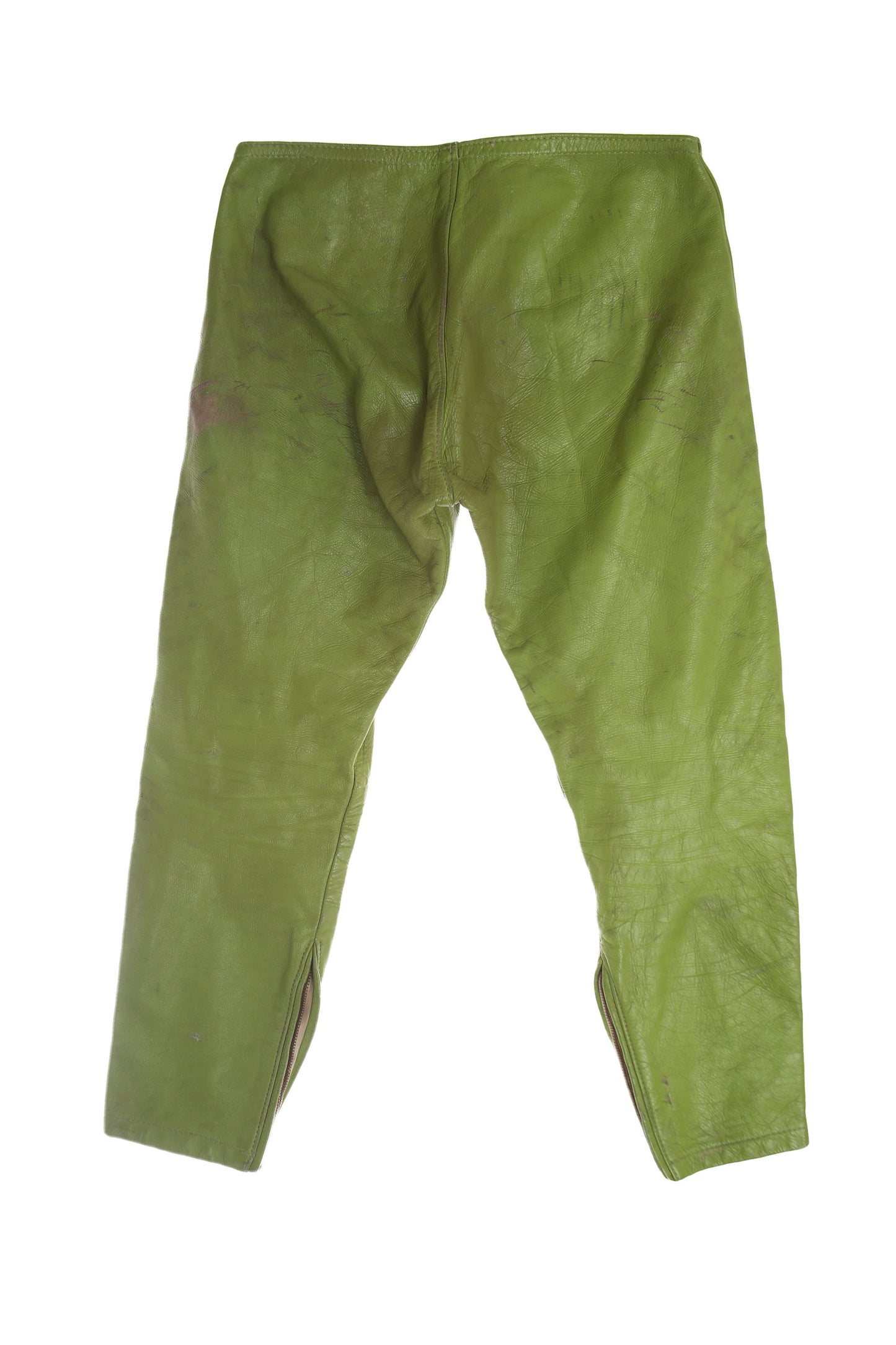 Vintage Bates Green Leather Pants - Estimated Era 1960's - 1970's