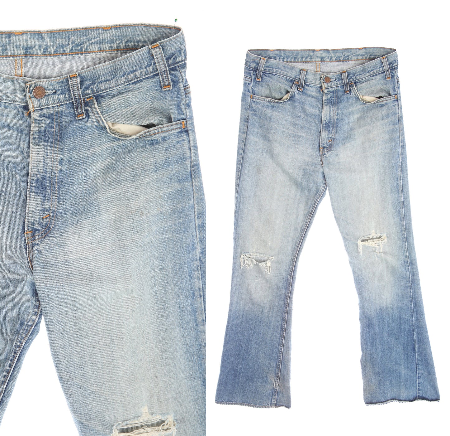 Vintage Levis Bell Bottom Denim Pants - Estimated Era 1970's - 1980's